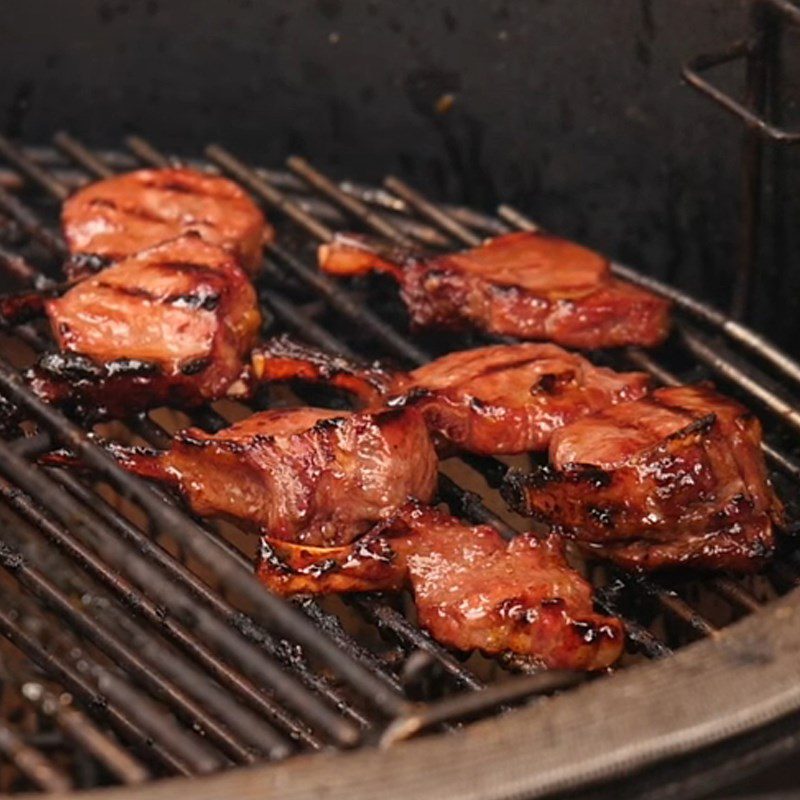 Step 5 Grilling the ribs Honey glazed lamb ribs
