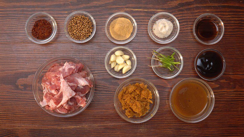 Ingredients for Thai style grilled meat