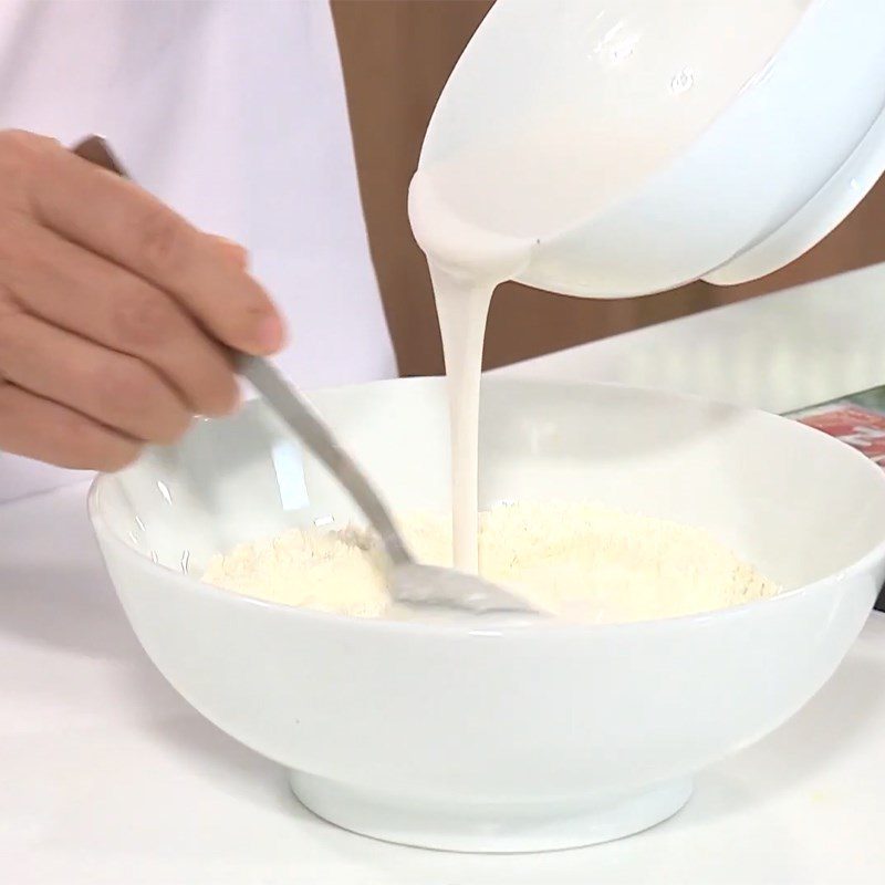 Step 1 Mix the batter for Seafood Pancakes