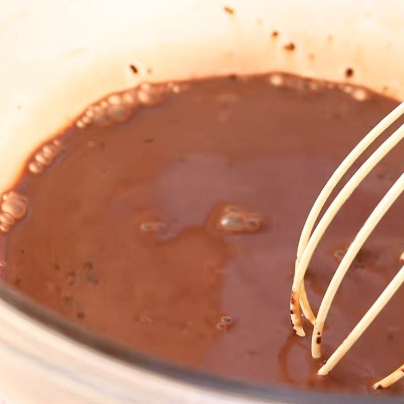 Step 2 Mixing cocoa Cacao pudding (with gelatin)
