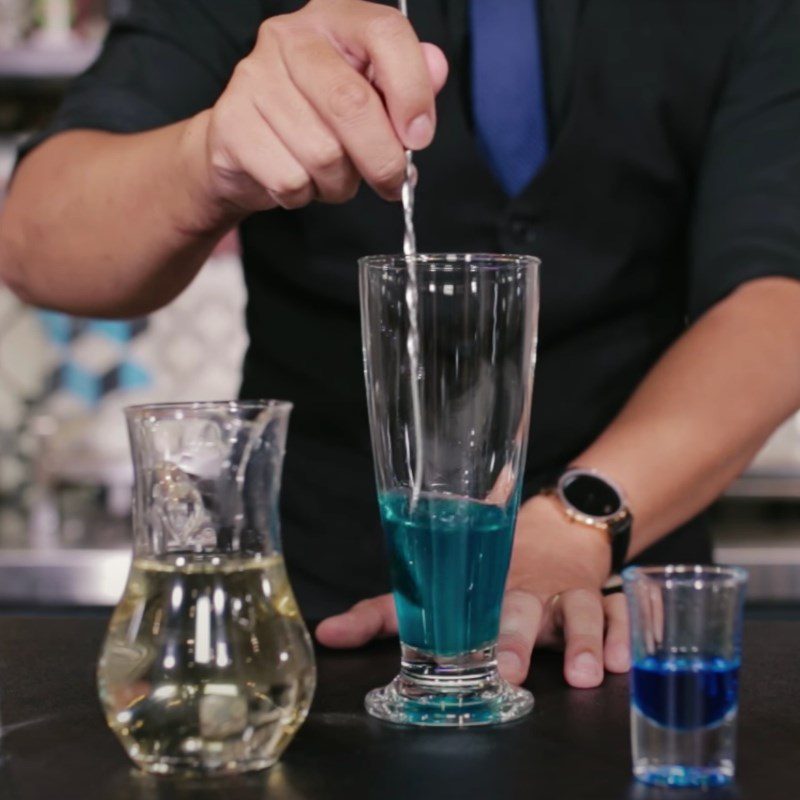 Step 1 Mix the Blue Ocean Soda syrup