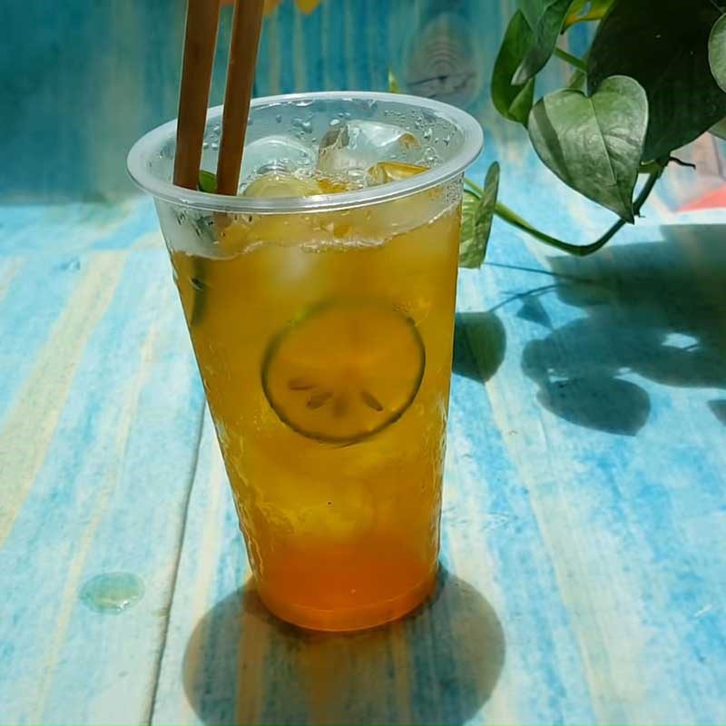 Step 3 Mix lemon tea and finish Butterfly pea flower lemon tea