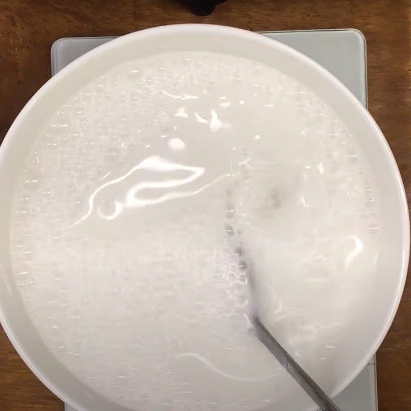 Step 1 Mix and Soak the Rice Flour for Hanoi Rib Porridge