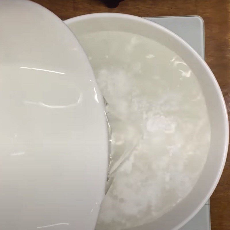 Step 1 Mix and Soak the Rice Flour for Hanoi Rib Porridge