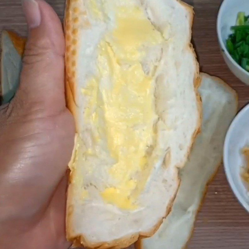 Step 1 Spread butter on bread Toasted Butter Bread with Scallion Oil
