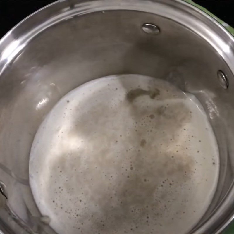 Step 2 Sift and cook the banana milk mixture Taiwanese Banana Cake