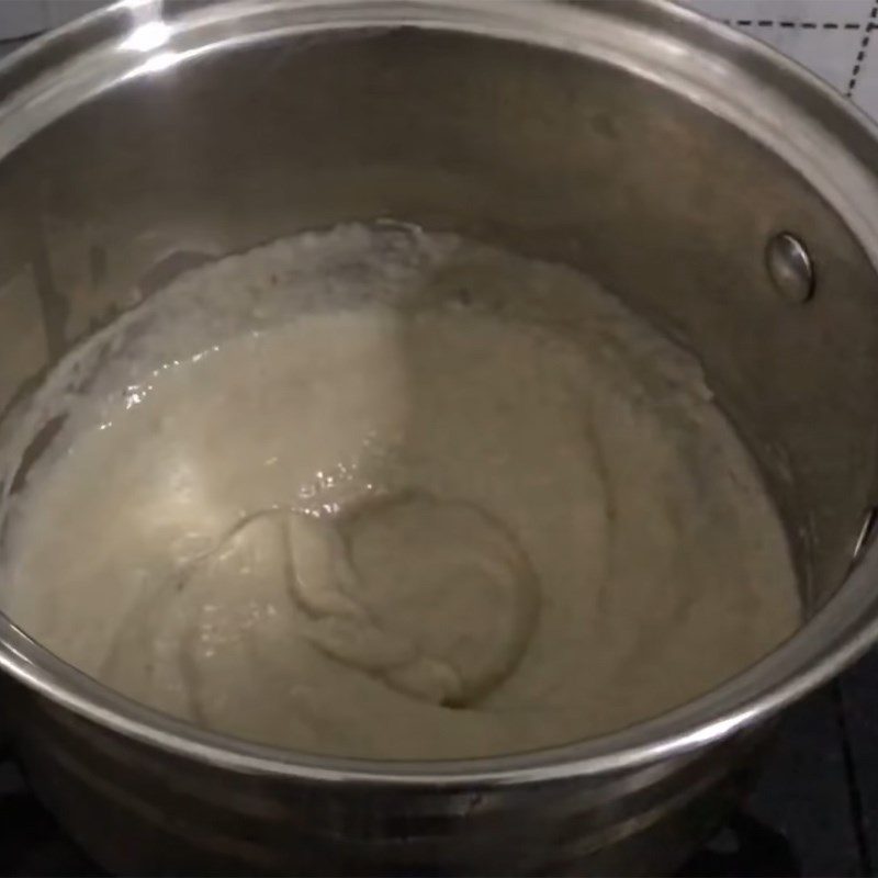 Step 2 Sift and cook the banana milk mixture Taiwanese Banana Cake