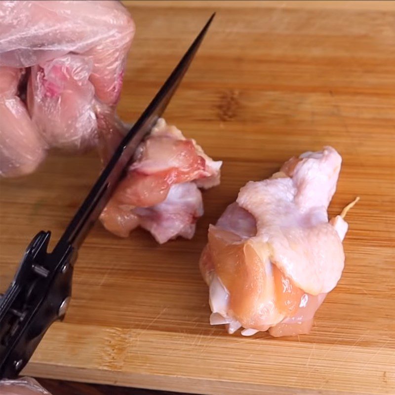 Step 2 Bone removal from chicken Lollipop fried chicken