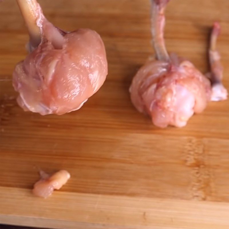 Step 2 Bone removal from chicken Lollipop fried chicken