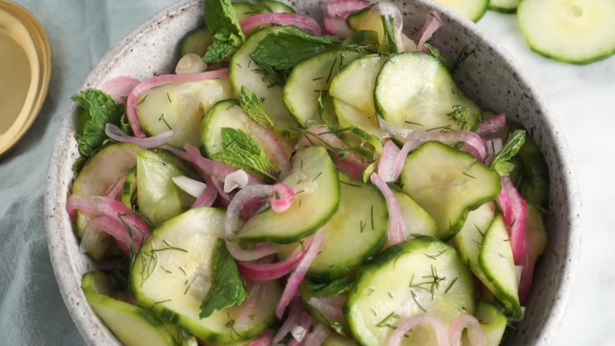 Cucumber Salad with Vinegar Dressing
