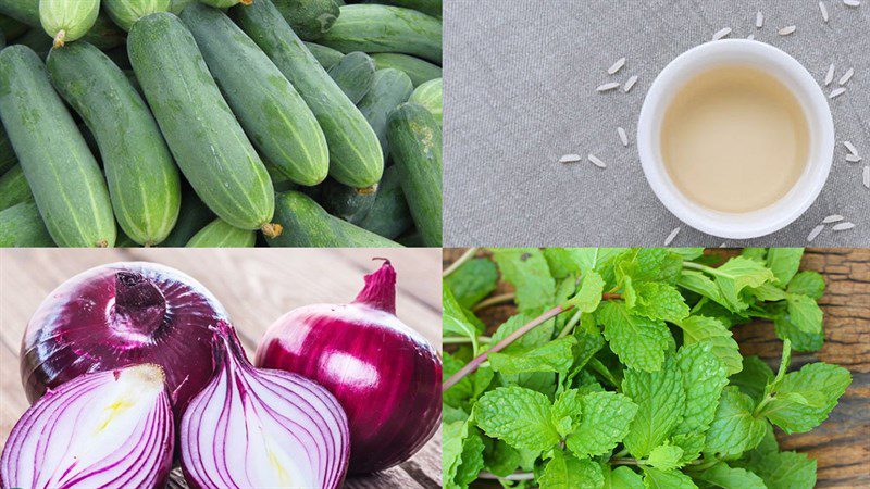 Ingredients for cucumber salad