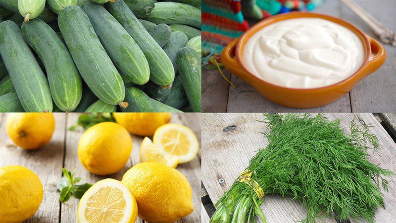 Ingredients for cucumber salad