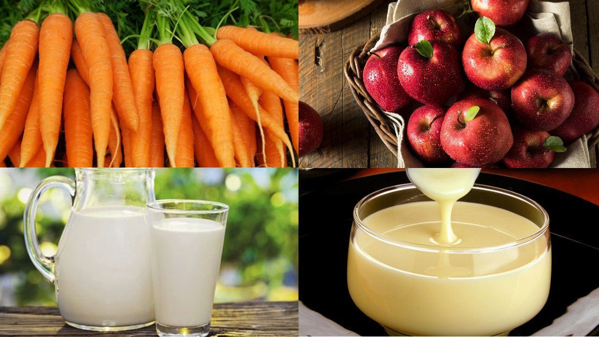 Ingredients for carrot smoothie