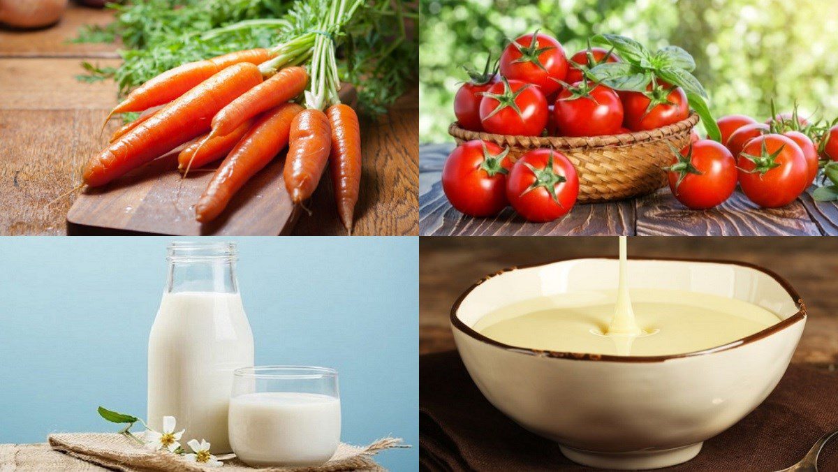 Ingredients for tomato smoothie