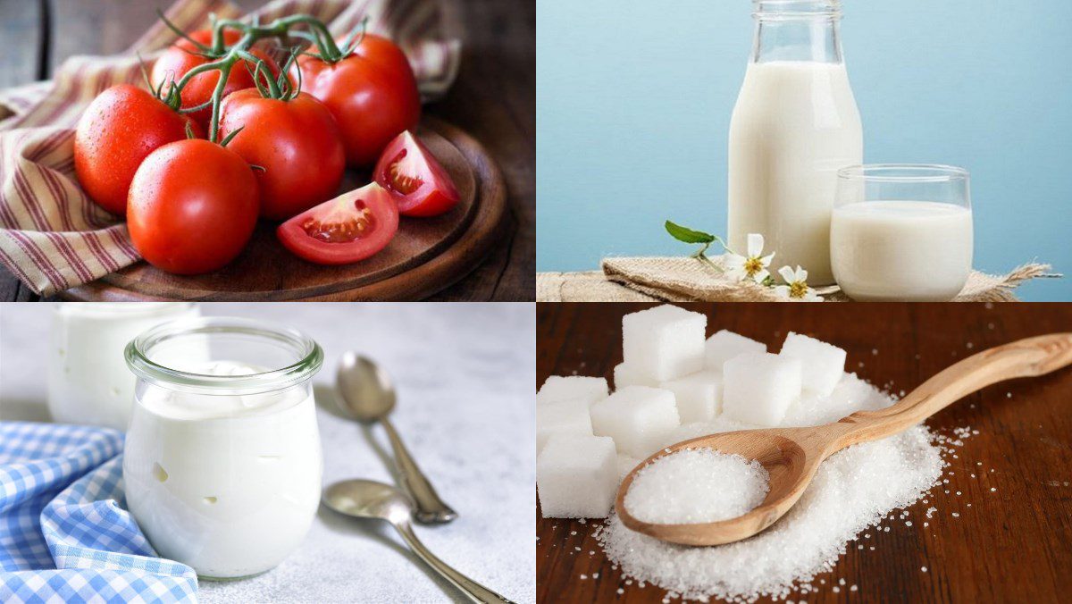 Ingredients for tomato smoothie