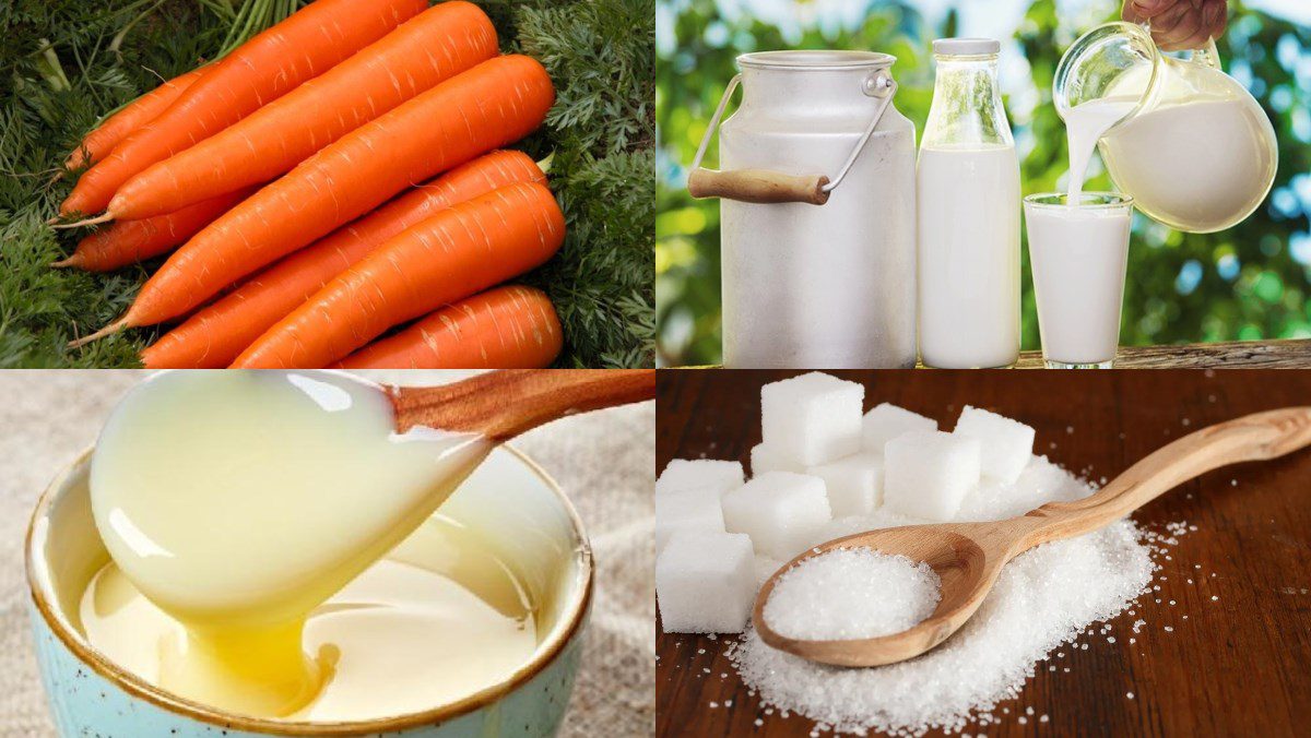 Ingredients for carrot smoothie