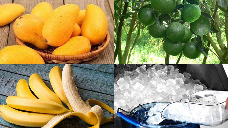 Ingredients for mango orange smoothie