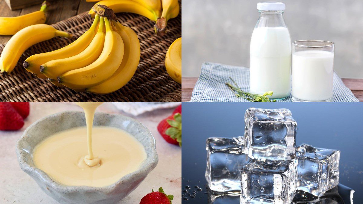 Ingredients for banana smoothie