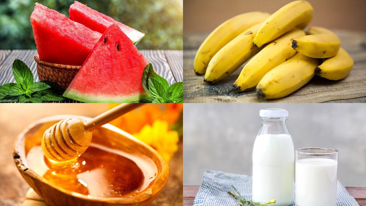 Ingredients for banana smoothie