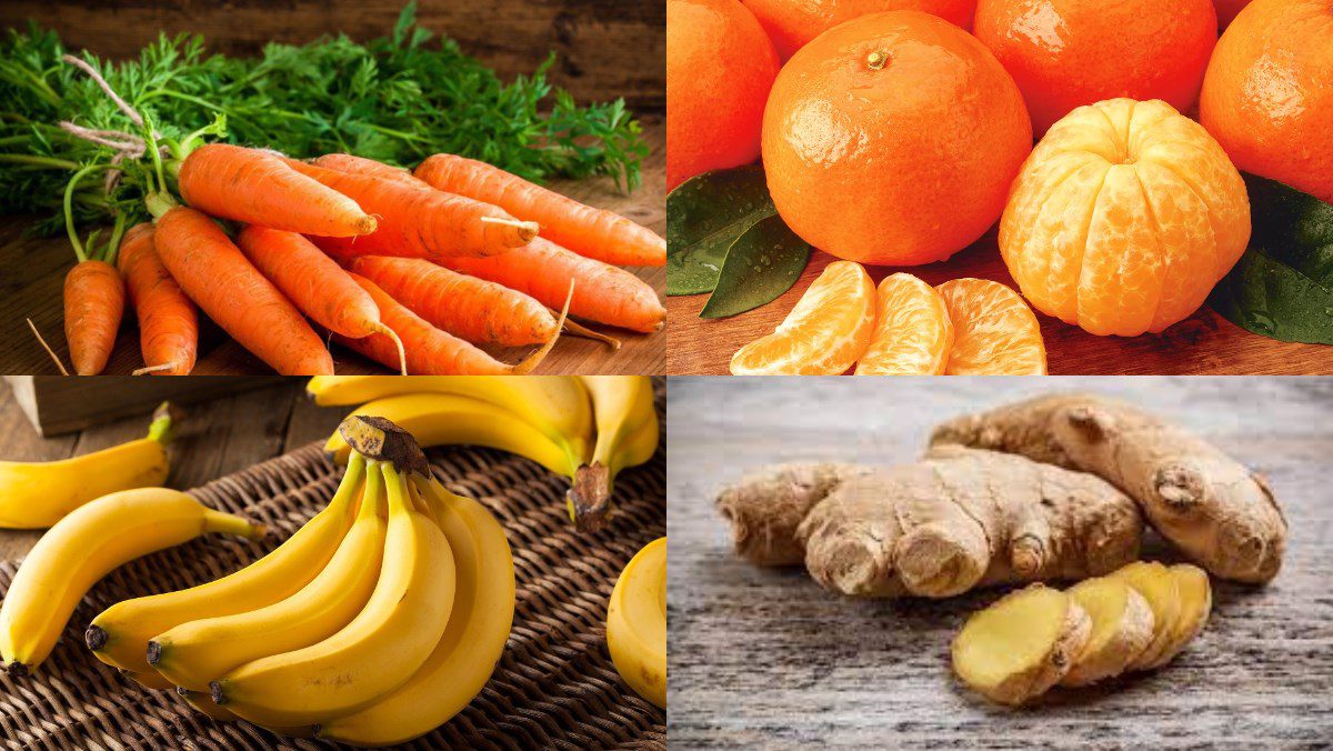 Ingredients for carrot smoothie