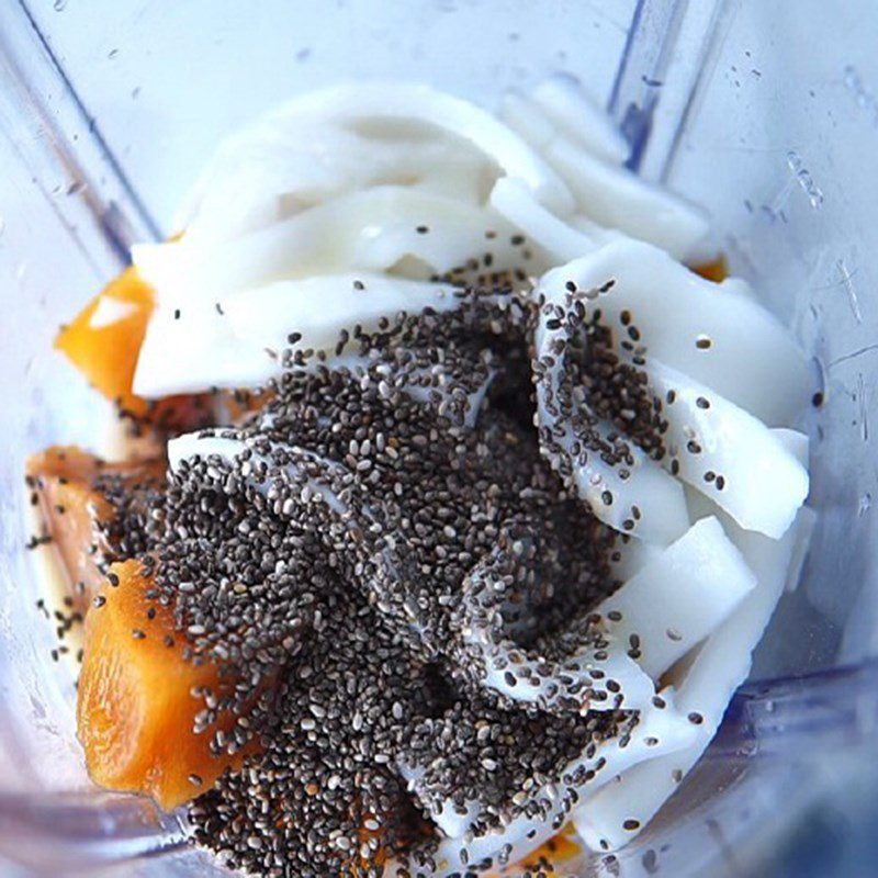 Step 2 Blend the Sapodilla Chia Seed Coconut Smoothie