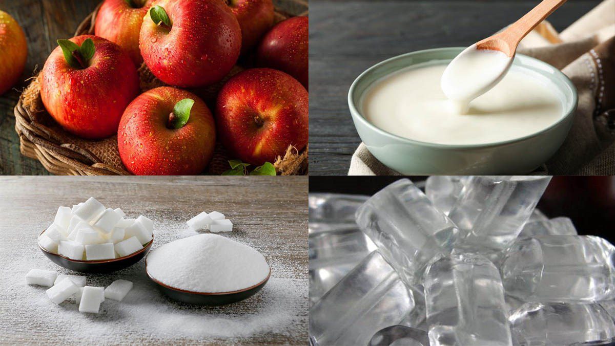Ingredients for apple smoothie dish