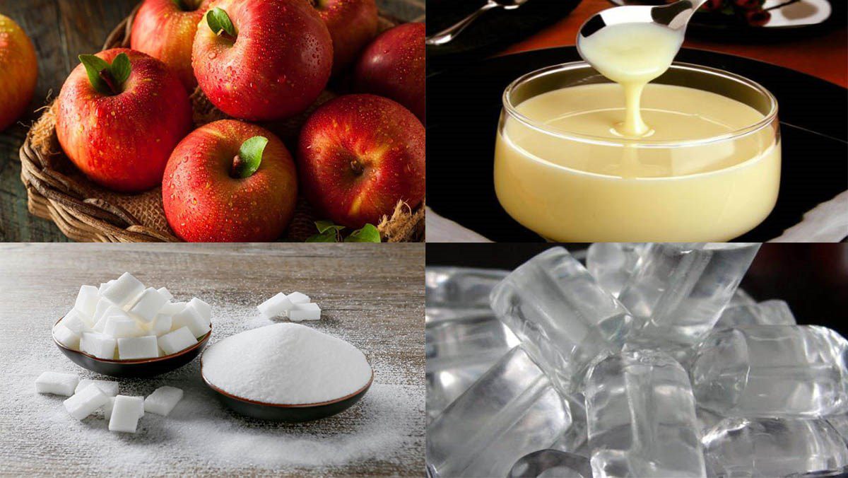 Ingredients for apple smoothie dish