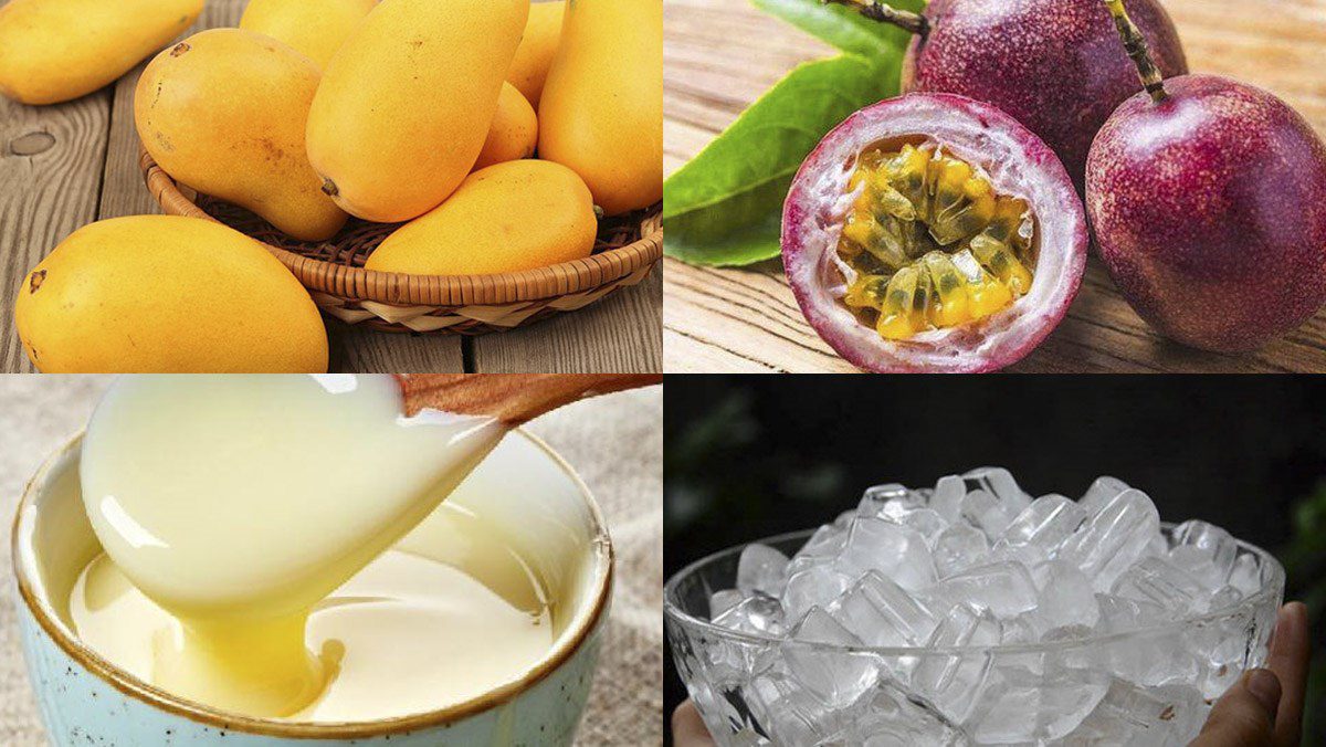 Ingredients for mango smoothie