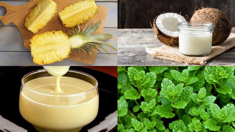 Ingredients for pineapple smoothie