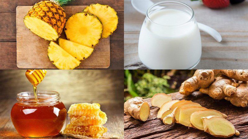Ingredients for pineapple smoothie