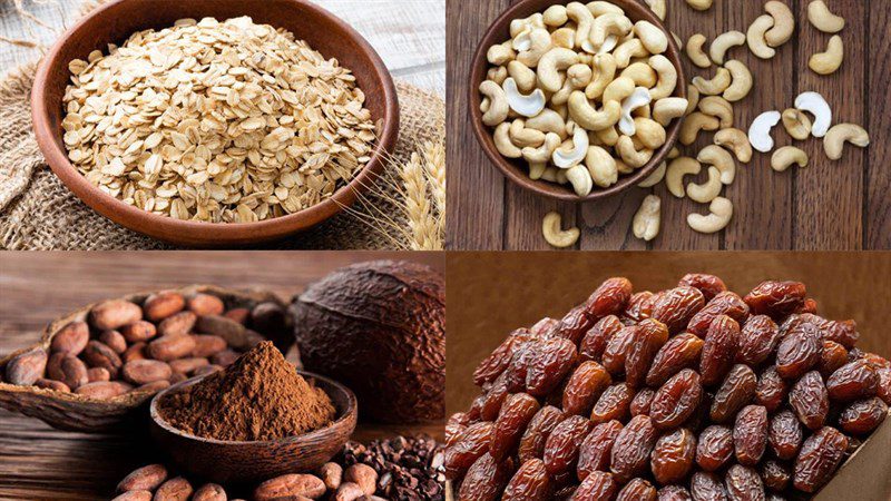 Ingredients for oatmeal smoothie