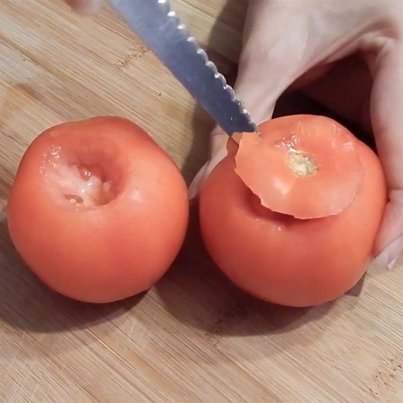 Step 1 Prepare the tomatoes Baked Tomato with Egg