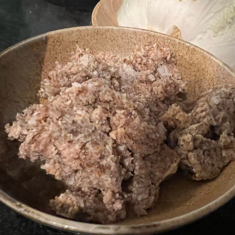 Step 1 Prepare the ingredients for minced meat Napa cabbage soup