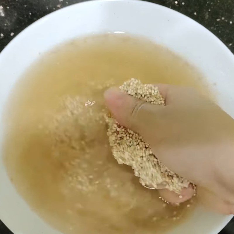 Step 1 Preparing quinoa for the quinoa and vegetable dish cooked in a rice cooker