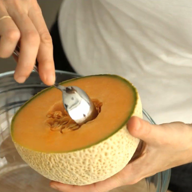 Step 1 Prepare the melon Melon Raspberry Salad