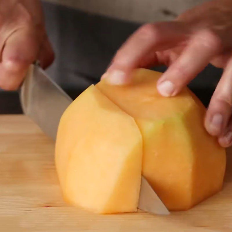 Step 2 Prepare the melon and spinach Melon spinach salad