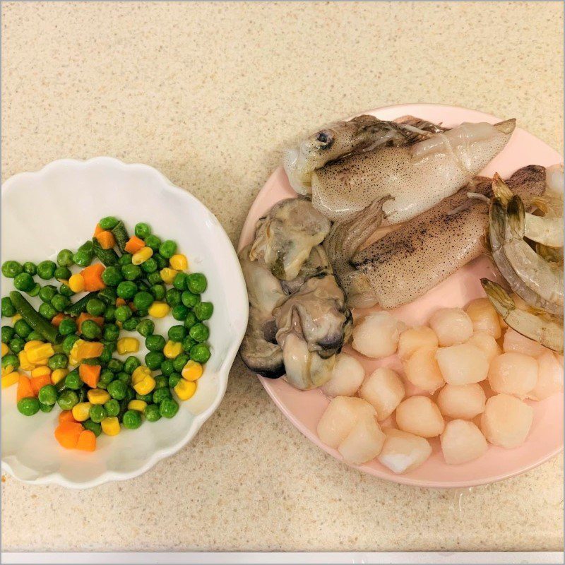 Step 2 Prepare seafood and other ingredients Seafood porridge