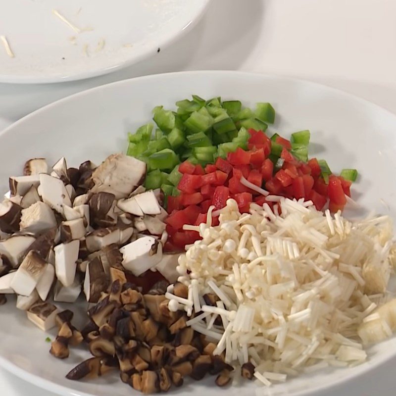 Step 3 Prepare mushrooms and vegetables Fried red tilapia with mushroom sauce