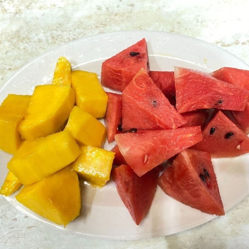 Step 1 Prepare the ingredients for Mango Watermelon Juice