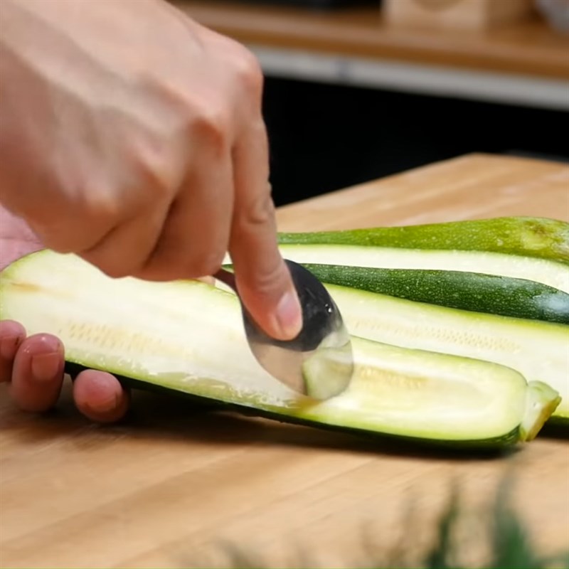 Step 1 Prepare the ingredients for Grilled Zucchini with Mushroom Cheese Filling