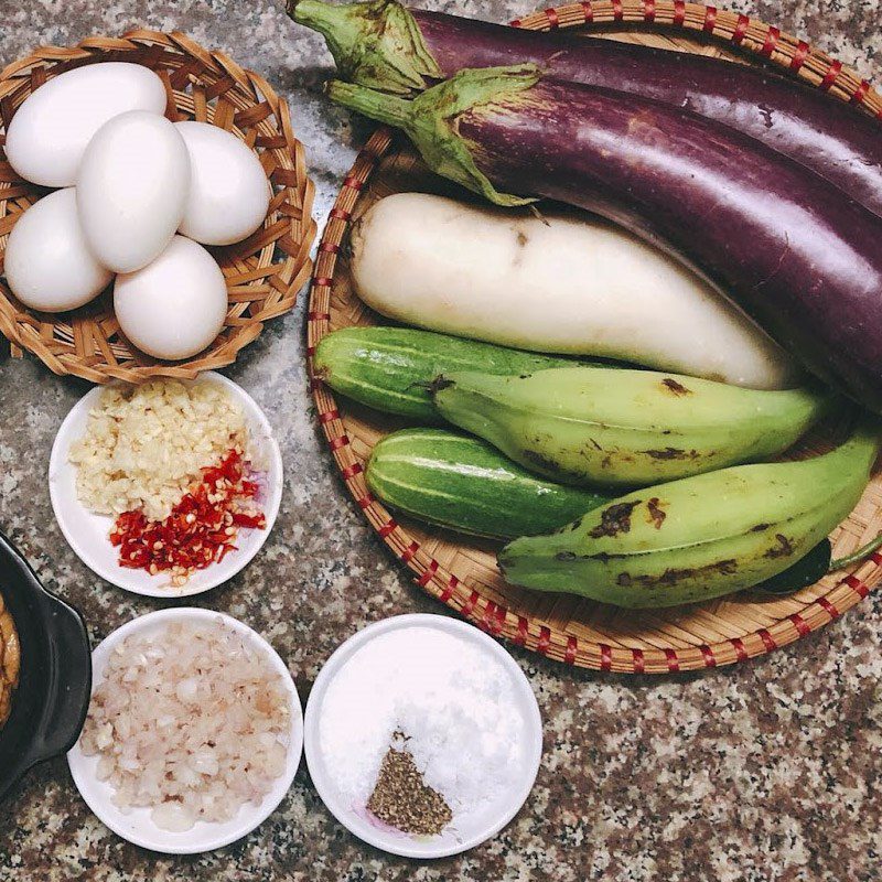 Step 1 Prepare the ingredients for Mắm chưng cá linh with lean meat and eggs
