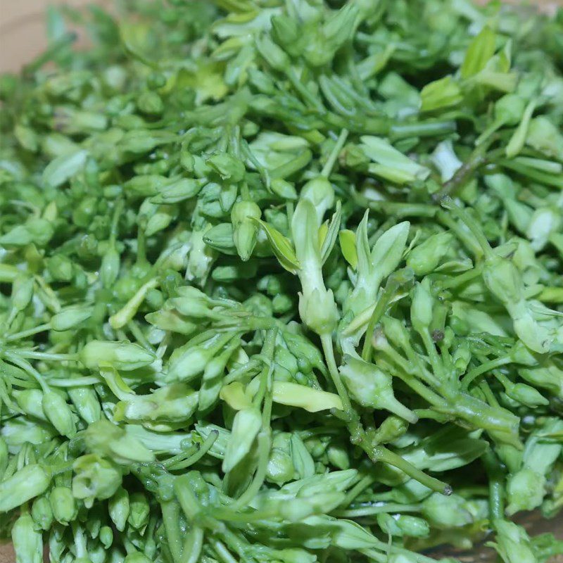 Step 1 Prepare ingredients for Morning Glory Flower Soup with Shrimp