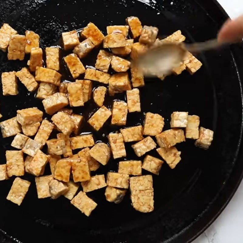 Step 2 Prepare the Tempeh for Kale Salad with Cream Dressing