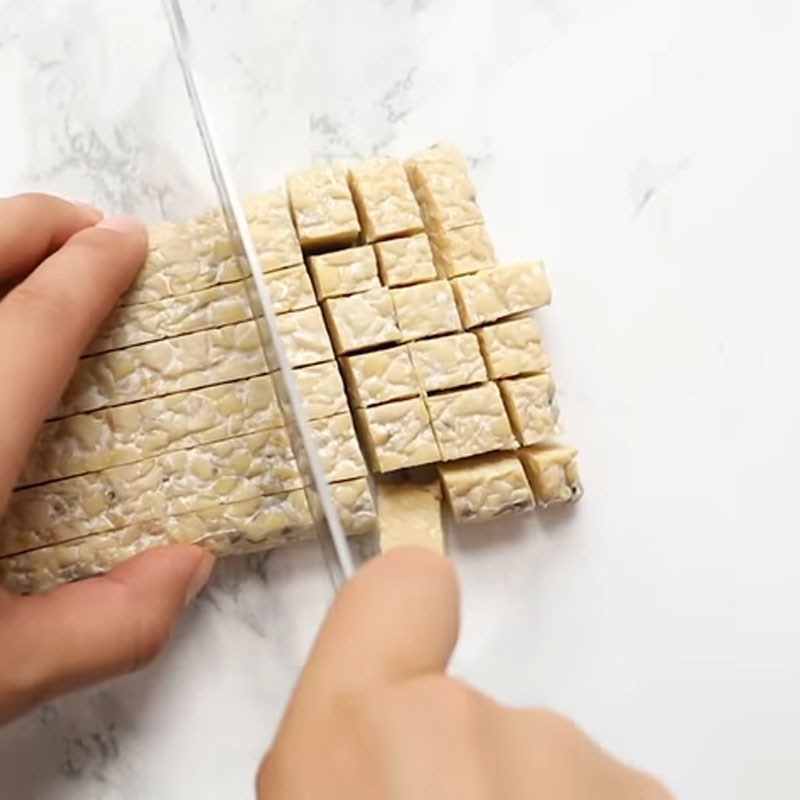 Step 2 Prepare the Tempeh for Kale Salad with Cream Dressing