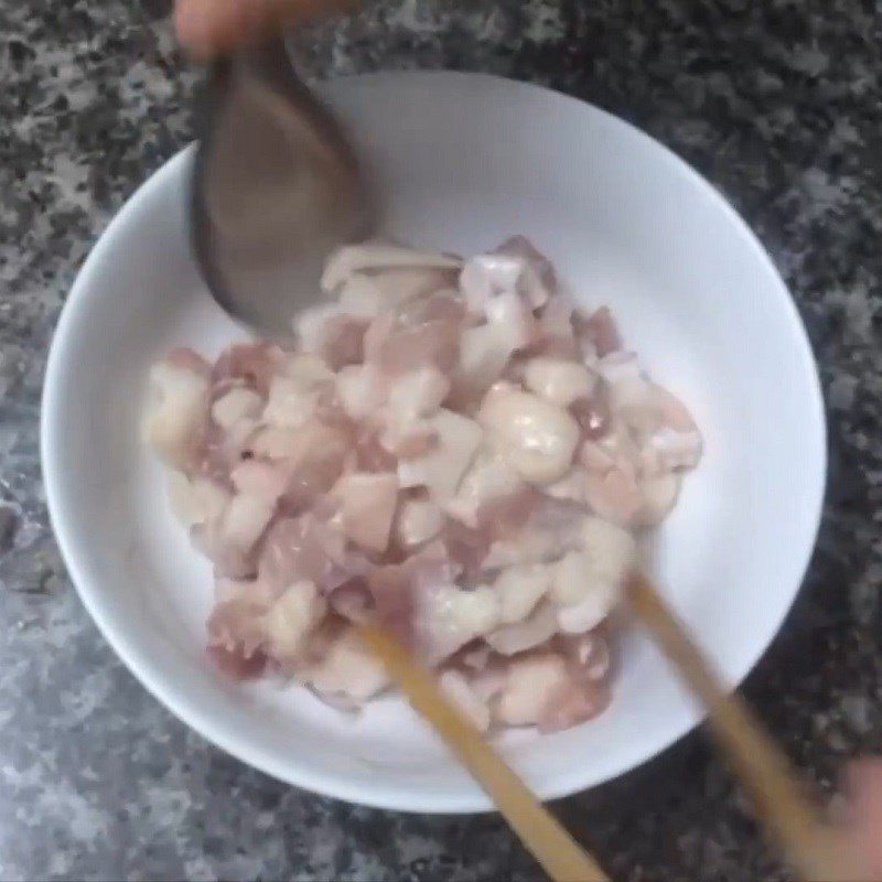 Step 2 Prepare pork belly - Braised mackerel with pork belly