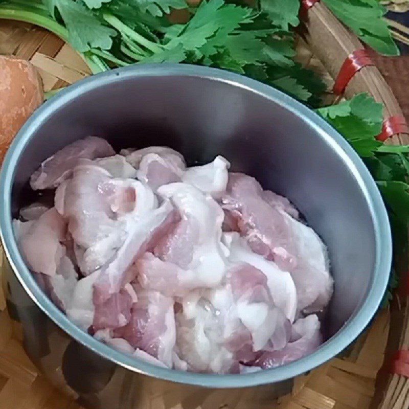 Step 1 Prepare Pork for Stir-Fried Chayote with Pork Belly