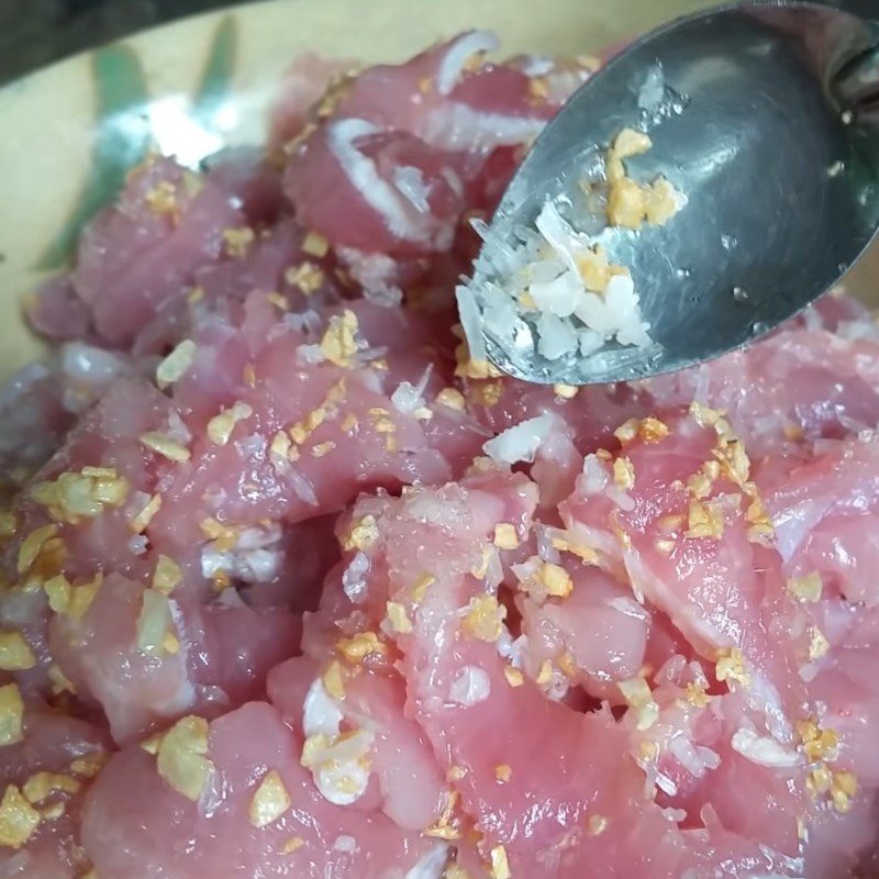 Step 1 Prepare and Marinate the Pork Stir-Fried Pork with Green Starfruit and Banana