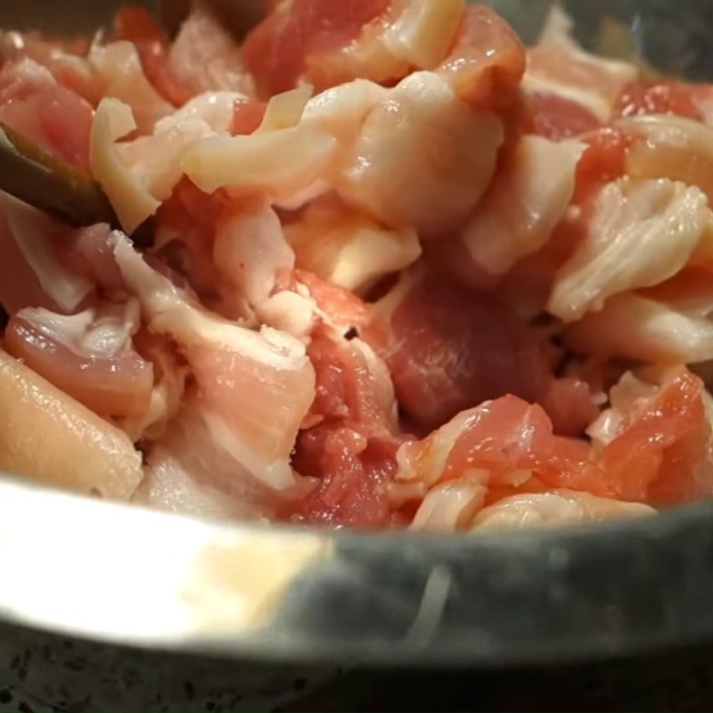 Step 1 Prepare shrimp and pork belly for Beef and Shrimp Salad