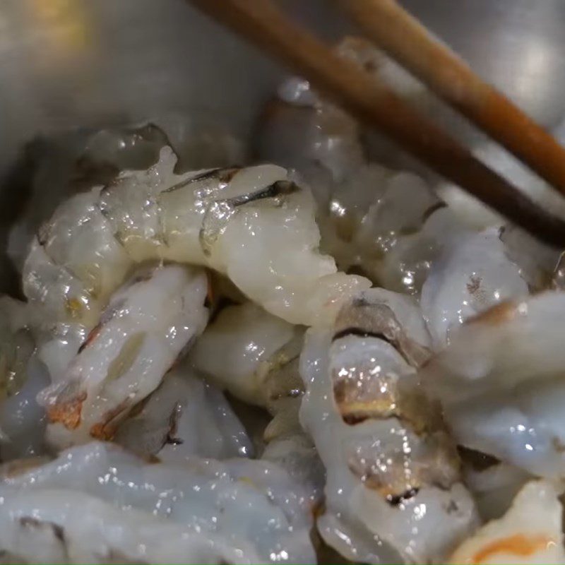 Step 1 Prepare shrimp and pork belly for Beef and Shrimp Salad