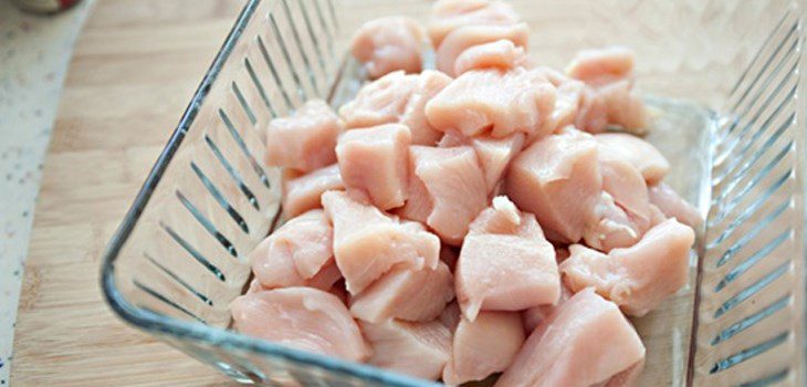Step 1 Preparing chicken breast for Japanese style chicken salad